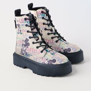 Zara Mickey Mouse ankle boots